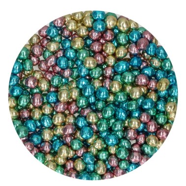 Perle di cioccolato metallizzate Harelquinn 60g FunCakes