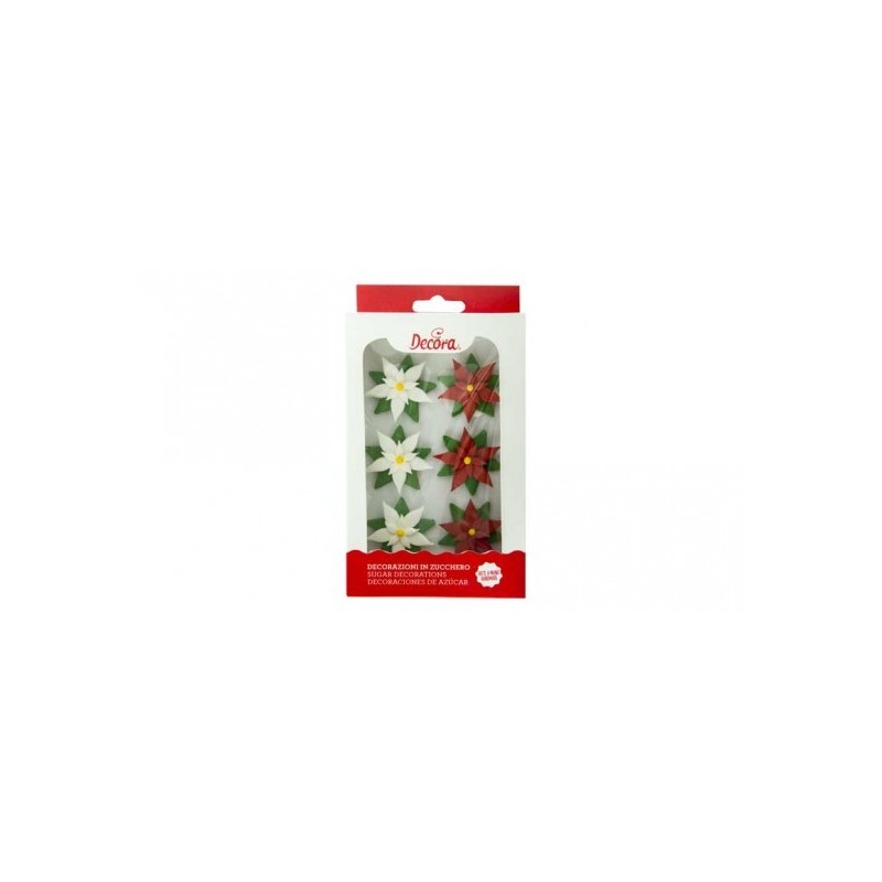 Set 6 decorazioni in zucchero Stella di Natale Decora - Decora in vendita su Sugarmania.it