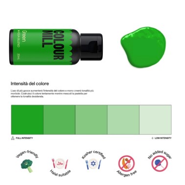 Colorante alimentare idrosolubile Colour Mill Green 20 ml 
