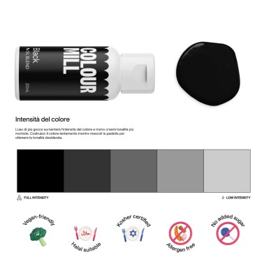 Colour Mill Černá 20 ml Olejové potraviny zbarvení 