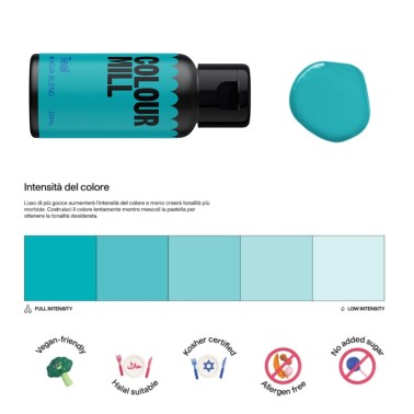 Colorante alimentare idrosolubile Colour Mill Teal 20 ml
