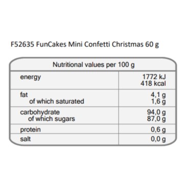  Mini confetti Christmas 60 g FunCakes