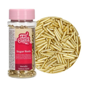 XL Metallic Bastonicini Funcakes Gelbgold