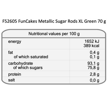 XL Metallic Bastonicini Funcakes Zelený