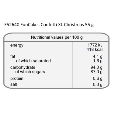 Confetti XL Christmas 55 G Funcakes