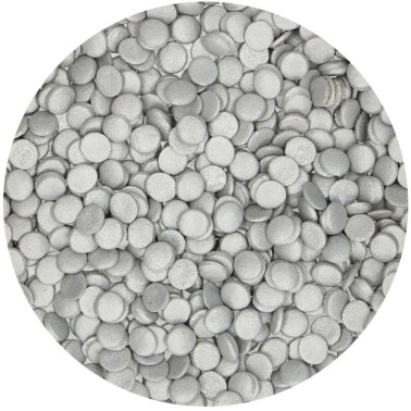 Coriandoli di zucchero argento 60 g FunCakes