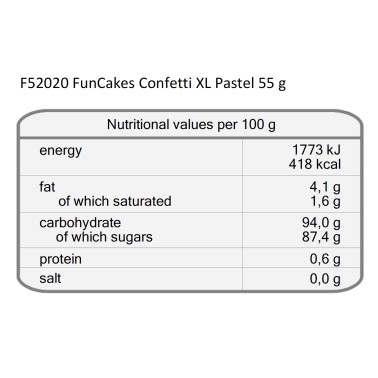 Coriandoli di zucchero XL pastello 55 g FunCakes