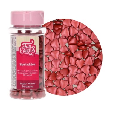 Cuori di zucchero bordeaux 80g FunCakes