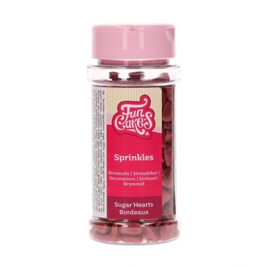 Cuori di zucchero bordeaux 80g FunCakes
