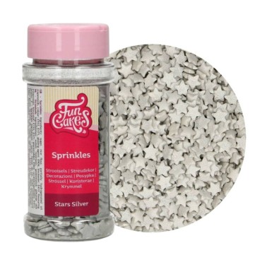 Sugar decorations Star Silver Funcakes 60 g