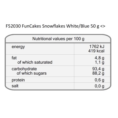 Fiocchi di neve bianco celesti 50 g FunCakes