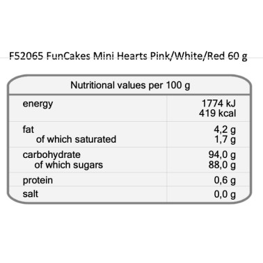 Mini Cuoricini z cukru 60 g Fucakes