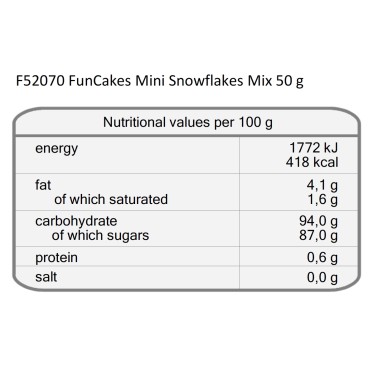 Mini Fiocchi di neve mix 50 g FunCakes
