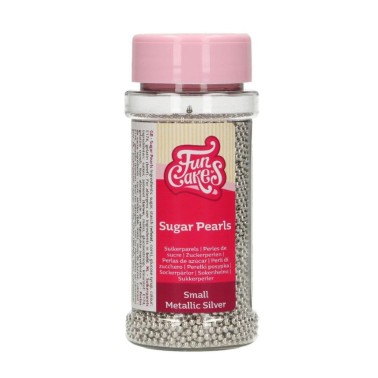 2 mm kovový stříbrný cukr korálky Facecakes 80 g