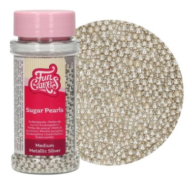 Perline di zucchero argento metallizzato 4 mm FunCakes 80 g
