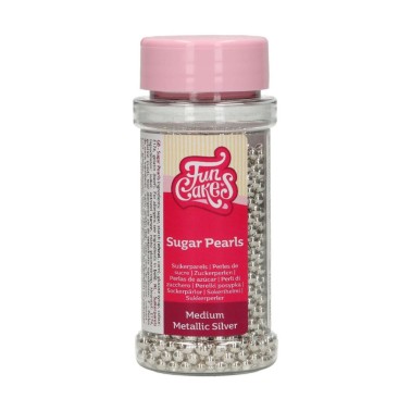 Perline di zucchero argento metallizzato 4 mm FunCakes 80 g