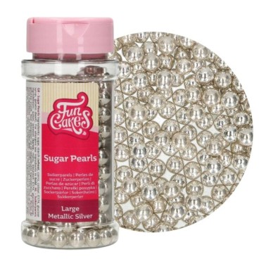 Perline di zucchero argento metallizzato 8 mm FunCakes 80 g