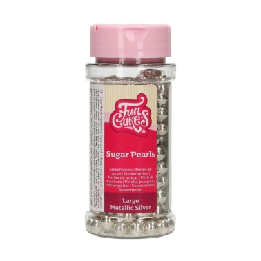Perline di zucchero argento metallizzato 8 mm FunCakes 80 g