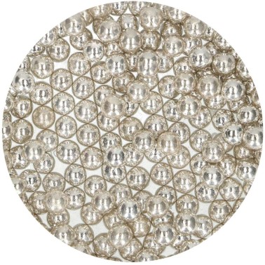 Perline di zucchero argento metallizzato 8 mm FunCakes 80 g