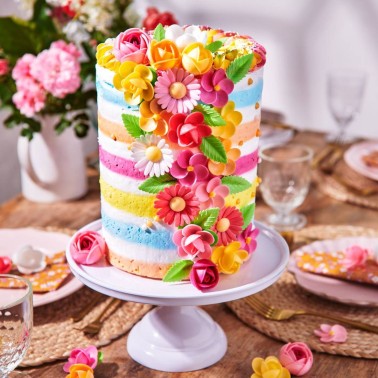 Fiori in cialda commestibili Frangipani e foglie 15 pezzi