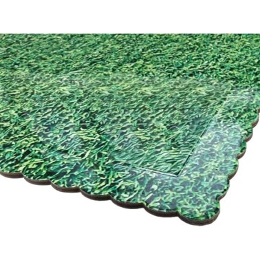 Rectangular underort grass effect scalloped edge