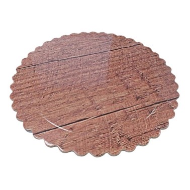 Sottotorta tondo effetto legno bordo smerlato