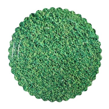 Round headbound grass effect scalloped edge