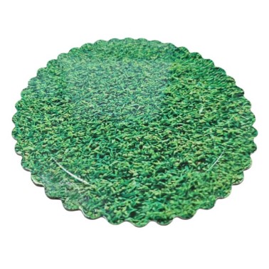 Round headbound grass effect scalloped edge