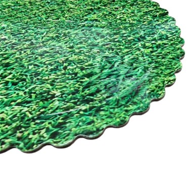 Sottotorta tondo effetto erba bordo smerlato