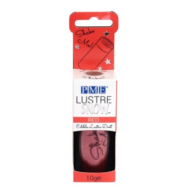  Lustre Snow Red Edible Lustre Dust 10g PME