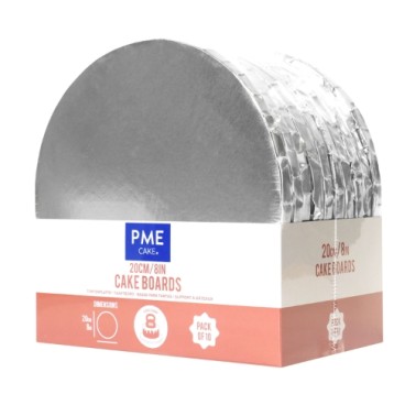 Set 10 cake board TONDO ARGENTO economico PME 20 cm