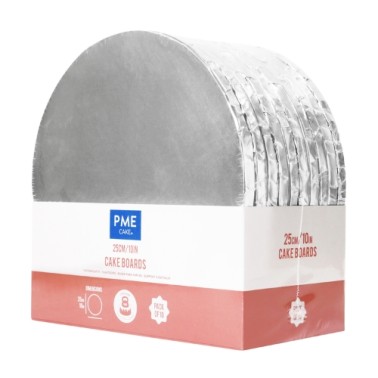 Set 10 Kuchenbrett Runde Silber Silber PME 25 cm