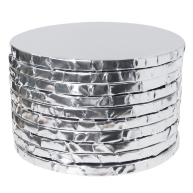 Set 10 cake board TONDO ARGENTO economico PME 25 cm