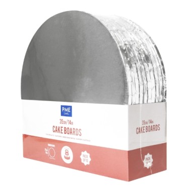 Set 10 Cake Board round silver silver PME 35 cm