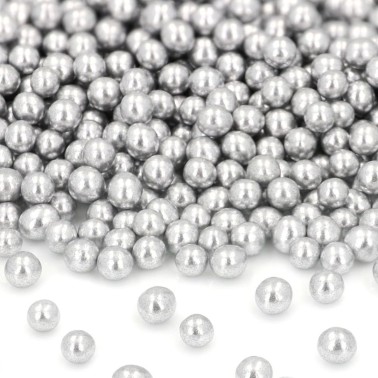 Perle di zucchero argento 5 mm 50 g linea economica