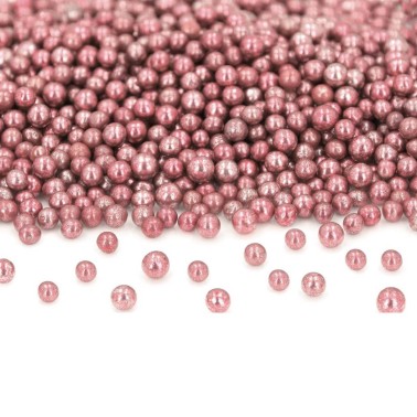 Perle di zucchero rosa metallizzato 3 mm 50 g linea economica