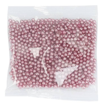 Perle di zucchero rosa metallizzato 3 mm 50 g linea economica