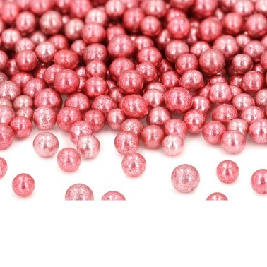 Perle di zucchero rosa metallizzato 7 mm 60 g linea economica