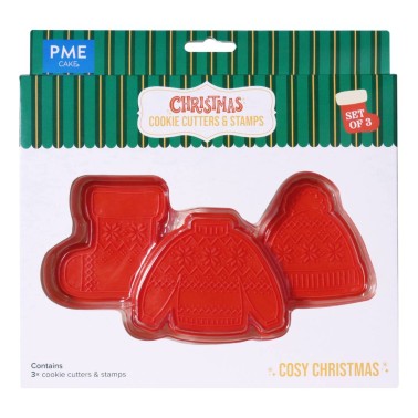 Tagliabiscotti a impressione Cozy Christmas 3 pezzi PME