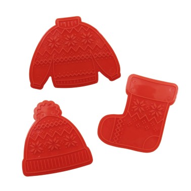 Tagliabiscotti a impressione Cozy Christmas 3 pezzi PME