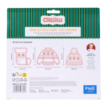 Tagliabiscotti a impressione Cozy Christmas 3 pezzi PME