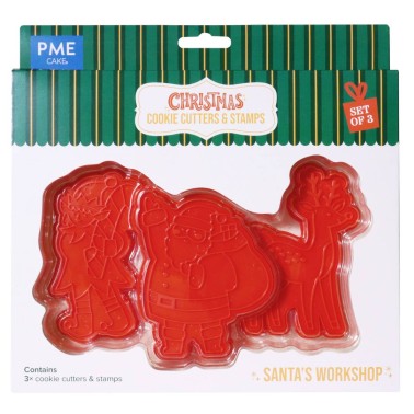 Tagliabiscotti a impressione Santa's Workshop 3 pezzi PME