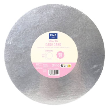 Set 5 sottotorta Cake card ARGENTO PME diametro 30 cm h 3 mm