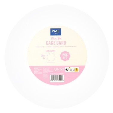 Set 5 sottotorta Cake card BIANCHI PME diametro 20 cm h 3 mm
