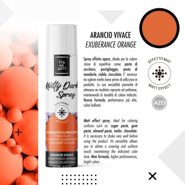 Matty Dark spray alimentare opaco ARANCIO VIVACE 250 ml 