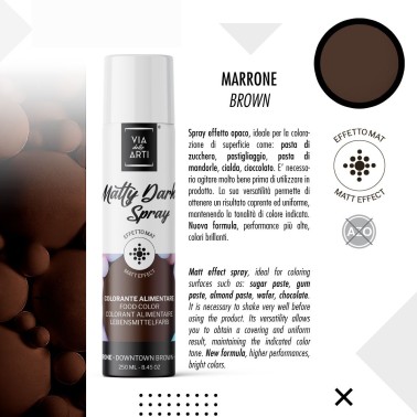 Matty Dark spray alimentare opaco MARRONE 250 ml 