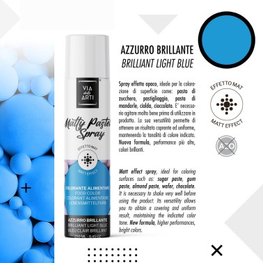 Matty Pastel spray alimentare opaco AZZURRO BRILLANTE 250 ml 