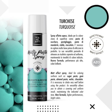 Matty Pastel spray alimentare opaco TURCHESE 250 ml 