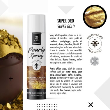 Spray alimentare SUPER ORO perlato professionale 250 ml
