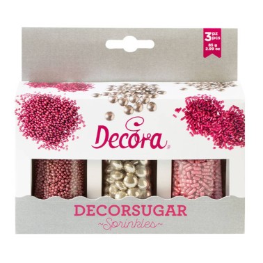Set sprinkles Decor Mix argento e rosa 85g Decora